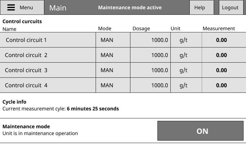 Early KemConnect interface showing a maintenance mode screen.